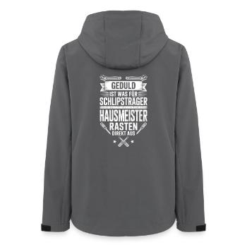 Hausmeister Facility Manager Hauswart Geschenk - Frauen Recycelte Softshelljacke von Stanley/Stella - Anthrazit - Hinten - AI Model Female 172 light (172cm)