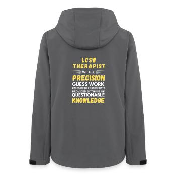 LCSW-Therapeut Präzision Raten Lustige Sozialarbeit - Frauen Recycelte Softshelljacke von Stanley/Stella - Anthrazit - Hinten - AI Model Female 172 light (172cm)