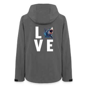 Great White Shark Great White Shark - Women’s Recycled Softshell Jacket by Stanley/Stella - anthracite - Back - AI Model Female 172 light (172cm)