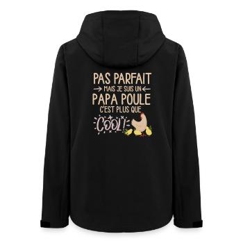 Papa Poule Fier et Protecteur - Veste softshell femme recyclée Stanley/Stella - noir - Dos - AI Model Female 172 light (172cm)