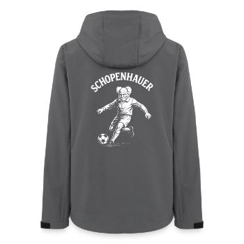Schopenhauer playing football T-Shirt - Women’s Recycled Softshell Jacket by Stanley/Stella - anthracite - Back - AI Model Female 172 light (172cm)