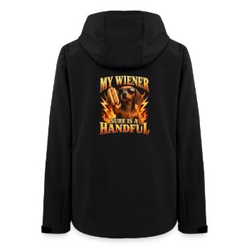 Mein Wiener ist echt eine Herausforderung! Lustige - Frauen Recycelte Softshelljacke von Stanley/Stella - Schwarz - Hinten - AI Model Female 172 light (172cm)