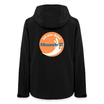 Missunde III – Ich war dabei, orange - Frauen Recycelte Softshelljacke von Stanley/Stella - Schwarz - Hinten - AI Model Female 172 light (172cm)