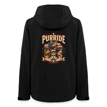 Purride Cats Patriotism - Women’s Recycled Softshell Jacket by Stanley/Stella - black - Back - AI Model Female 172 light (172cm)