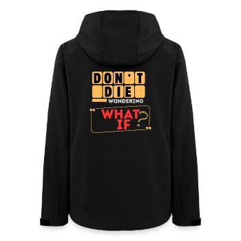 What If Dare: Act Without Hesitation - Women’s Recycled Softshell Jacket by Stanley/Stella - black - Back - AI Model Female 172 light (172cm)