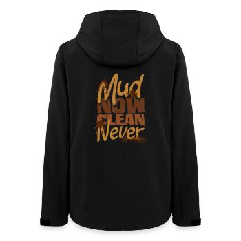 Girl on muddy obstacle course - Women’s Recycled Softshell Jacket by Stanley/Stella - black - Back - AI Model Female 172 light (172cm)
