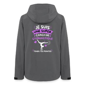 Super Coach Gymnastique Tends Tes Pointes - Veste softshell femme recyclée Stanley/Stella - charbon - Dos - AI Model Female 172 light (172cm)