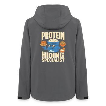 Cadeau de collation riche en protéines pour les amateurs de gastronomie - Veste softshell femme recyclée Stanley/Stella - charbon - Dos - AI Model Female 172 light (172cm)