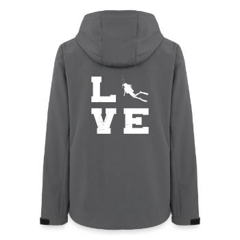 Scuba Diving Geschenkidee für Unterwasserabenteuer - Frauen Recycelte Softshelljacke von Stanley/Stella - Anthrazit - Hinten - AI Model Female 172 light (172cm)