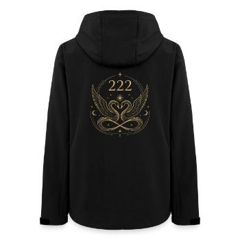 222 Schwanenharmonie - Frauen Recycelte Softshelljacke von Stanley/Stella - Schwarz - Hinten - AI Model Female 172 light (172cm)