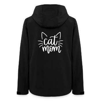 Cat Mom Katzenmotiv mit Schnurrhaaren - Frauen Recycelte Softshelljacke von Stanley/Stella - Schwarz - Hinten - AI Model Female 172 light (172cm)