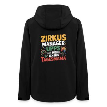 Tagesmutter Zirkus Manager Nanny - Frauen Recycelte Softshelljacke von Stanley/Stella - Schwarz - Hinten - AI Model Female 172 light (172cm)
