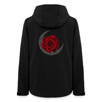 Rote Rose Mondkranz - Frauen Recycelte Softshelljacke von Stanley/Stella - Schwarz - Hinten - AI Model Female 172 light (172cm)