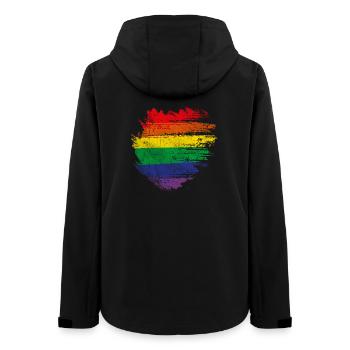 Rainbow Brush Heart - Women’s Recycled Softshell Jacket by Stanley/Stella - black - Back - AI Model Female 172 light (172cm)