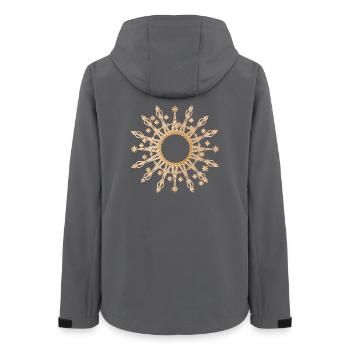 strahlender goldener Stern als Rahmen - Frauen Recycelte Softshelljacke von Stanley/Stella - Anthrazit - Hinten - AI Model Female 172 light (172cm)