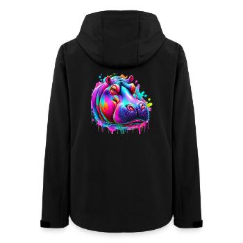 Nilpferd - Frauen Recycelte Softshelljacke von Stanley/Stella - Schwarz - Hinten - AI Model Female 172 light (172cm)