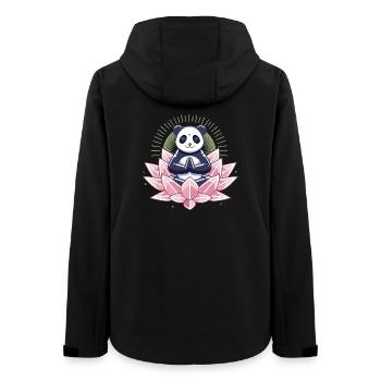 Meditierender Panda auf Lotusblüte - Frauen Recycelte Softshelljacke von Stanley/Stella - Schwarz - Hinten - AI Model Female 172 light (172cm)