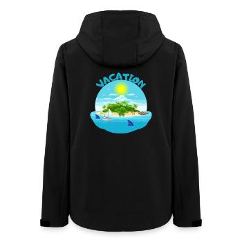 Conception de plage idyllique d’île tropicale - Veste softshell femme recyclée Stanley/Stella - noir - Dos - AI Model Female 172 light (172cm)