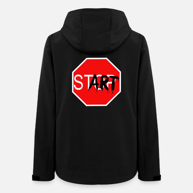 Startzeichen Graffiti Stoppschild - Frauen Recycelte Softshelljacke von Stanley/Stella - Schwarz
