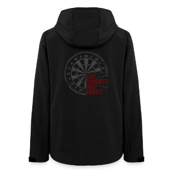 Darts 180 Dartscheibe Vintage - Frauen Recycelte Softshelljacke von Stanley/Stella - Schwarz - Hinten - AI Model Female 172 light (172cm)