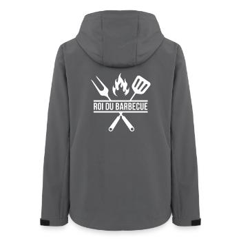 BBQ, roi du barbecue, viande à griller - Veste softshell femme recyclée Stanley/Stella - charbon - Dos - AI Model Female 172 light (172cm)