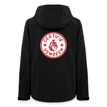 Logo certifié vendéen blanc rouge - Veste softshell femme recyclée Stanley/Stella - noir - Dos - AI Model Female 172 light (172cm)