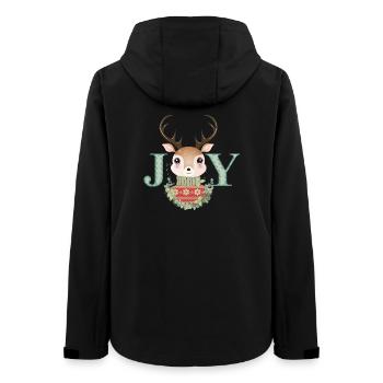 niedlicher Hirsch mit Pullover und Weihnachtskranz - Frauen Recycelte Softshelljacke von Stanley/Stella - Schwarz - Hinten - AI Model Female 172 light (172cm)