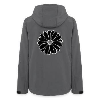 Blume schwarz Blumen schwarz Blüte - Frauen Recycelte Softshelljacke von Stanley/Stella - Anthrazit - Hinten - AI Model Female 172 light (172cm)