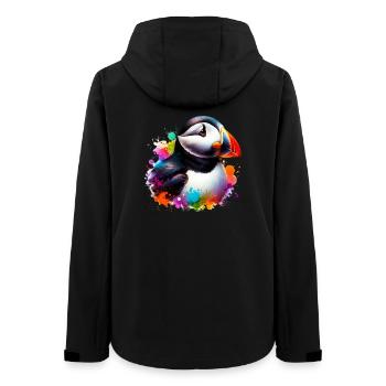 Papageitaucher - Frauen Recycelte Softshelljacke von Stanley/Stella - Schwarz - Hinten - AI Model Female 172 light (172cm)