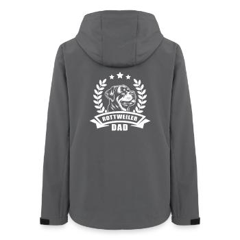 « Rottweiler Dad » avec bannière et couronne de blé - Veste softshell femme recyclée Stanley/Stella - charbon - Dos - AI Model Female 172 light (172cm)