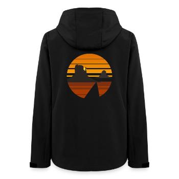 Wüste Sonnenuntergang Silhouette Design - Frauen Recycelte Softshelljacke von Stanley/Stella - Schwarz - Hinten - AI Model Female 172 light (172cm)