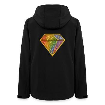 Patch diamant pailleté arc-en-ciel - Veste softshell femme recyclée Stanley/Stella - noir - Dos - AI Model Female 172 light (172cm)
