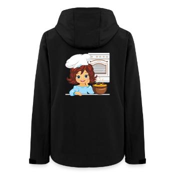 Nettes Mädchen kocht Suppe in der Küche - Frauen Recycelte Softshelljacke von Stanley/Stella - Schwarz - Hinten - AI Model Female 172 light (172cm)