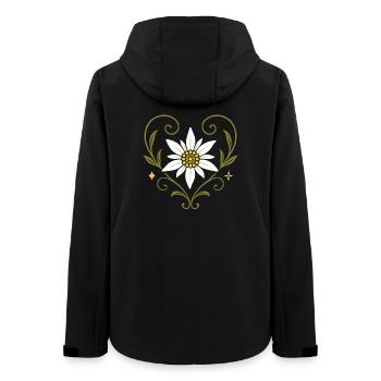 Edelweiss Heart Vintage Folk Festival Design - Women’s Recycled Softshell Jacket by Stanley/Stella - black - Back - AI Model Female 172 light (172cm)