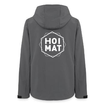 Emblème géométrique Hoimat - Veste softshell femme recyclée Stanley/Stella - charbon - Dos - AI Model Female 172 light (172cm)