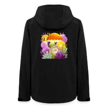 Igel unter Zitronenregen - Frauen Recycelte Softshelljacke von Stanley/Stella - Schwarz - Hinten - AI Model Female 172 light (172cm)