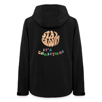 Stay Groovy Christmas  - Frauen Recycelte Softshelljacke von Stanley/Stella - Schwarz - Hinten - AI Model Female 172 light (172cm)