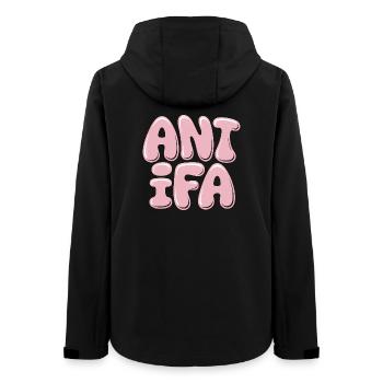 Antifa – Antifaschistisches Merch - Frauen Recycelte Softshelljacke von Stanley/Stella - Schwarz - Hinten - AI Model Female 172 light (172cm)