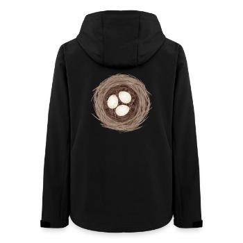 Vogelnest mit drei Eiern – Natürliche Illustration - Frauen Recycelte Softshelljacke von Stanley/Stella - Schwarz - Hinten - AI Model Female 172 light (172cm)