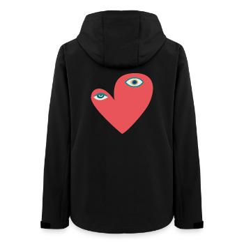 Surreales Herz mit Augen - Frauen Recycelte Softshelljacke von Stanley/Stella - Schwarz - Hinten - AI Model Female 172 light (172cm)