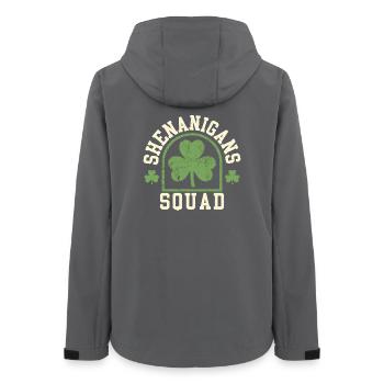 Shenanigans Squad Shamrock St. Patrick's Day Spaß - Frauen Recycelte Softshelljacke von Stanley/Stella - Anthrazit - Hinten - AI Model Female 172 light (172cm)