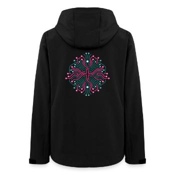 Réseau Neuronal Symétrique Rose et Bleu - Veste softshell femme recyclée Stanley/Stella - noir - Dos - AI Model Female 172 light (172cm)