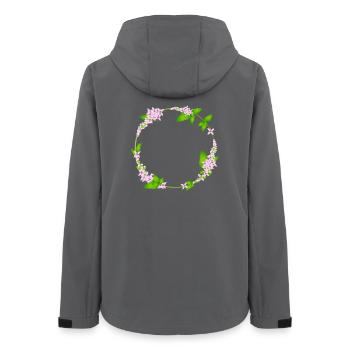 fresh mint leaves and mint flowers as a frame - Women’s Recycled Softshell Jacket by Stanley/Stella - anthracite - Back - AI Model Female 172 light (172cm)