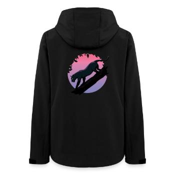 Schwarzer Tier-Panther aus dem Dschungel - Frauen Recycelte Softshelljacke von Stanley/Stella - Schwarz - Hinten - AI Model Female 172 light (172cm)