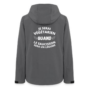 végétarien, végan, végétarien humour - Veste softshell femme recyclée Stanley/Stella - charbon - Dos - AI Model Female 172 light (172cm)