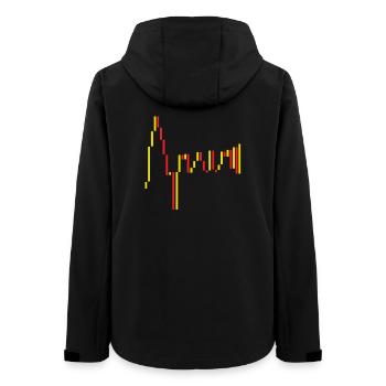 Spain Stock Exchange Red Yellow - Women’s Recycled Softshell Jacket by Stanley/Stella - black - Back - AI Model Female 172 light (172cm)