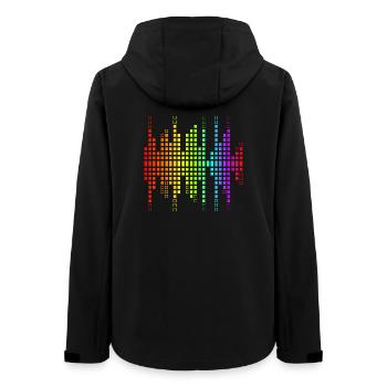 Vibrant Equalizer Sound Wave Pattern - Women’s Recycled Softshell Jacket by Stanley/Stella - black - Back - AI Model Female 172 light (172cm)