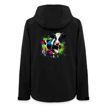 Kuh - Frauen Recycelte Softshelljacke von Stanley/Stella - Schwarz - Hinten - AI Model Female 172 light (172cm)