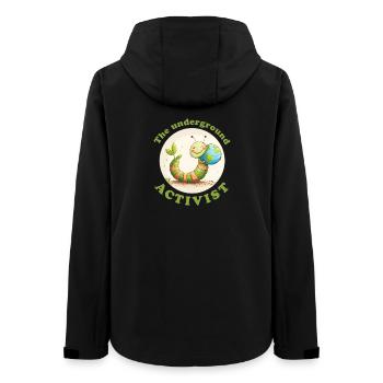 Regenwurm verteidigt die Erde - Frauen Recycelte Softshelljacke von Stanley/Stella - Schwarz - Hinten - AI Model Female 172 light (172cm)
