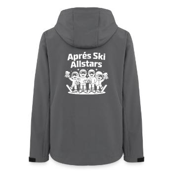 Après Ski Allstars Skiteam Hüttengaudi - Frauen Recycelte Softshelljacke von Stanley/Stella - Anthrazit - Hinten - AI Model Female 172 light (172cm)
